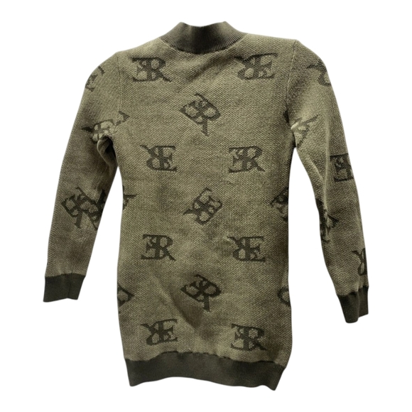 Ermanno Scervino Junior Girls Soft Logo Sweater Dress Size 6 Army Green - Picture 1 of 8